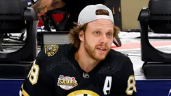 David Pastrnak at Scotiabank Arena on February 02, 2024 in Toronto, Ontario.