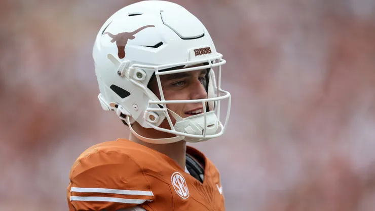 Arch Manning at Darrell K Royal-Texas Memorial Stadium on September 06, 2025 in Austin, Texas.
