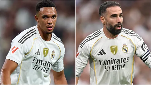 Trent Alexander-Arnold and Daniel Carvajal of Real Madrid.