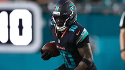 Tyreek Hill #10 of the Miami Dolphins runs for yards.