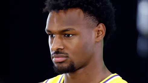 Bronny James during Los Angeles Lakers Media Day.