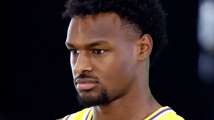 Bronny James during Los Angeles Lakers Media Day.