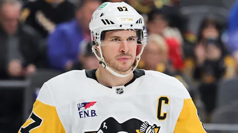 Sidney Crosby #87 of the Pittsburgh Penguins in 2025.