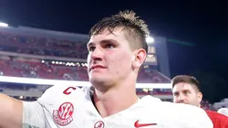 Ty Simpson at Sanford Stadium on September 27, 2025 in Athens, Georgia.