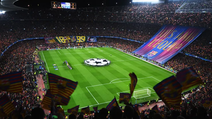 A general view as fans show their support as the teams line up in 2017.