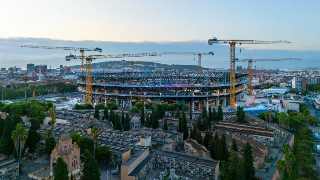 A general view of the Spotify Camp nou Stadium under construction in 2025. (Source: David Ramos/Getty Images)