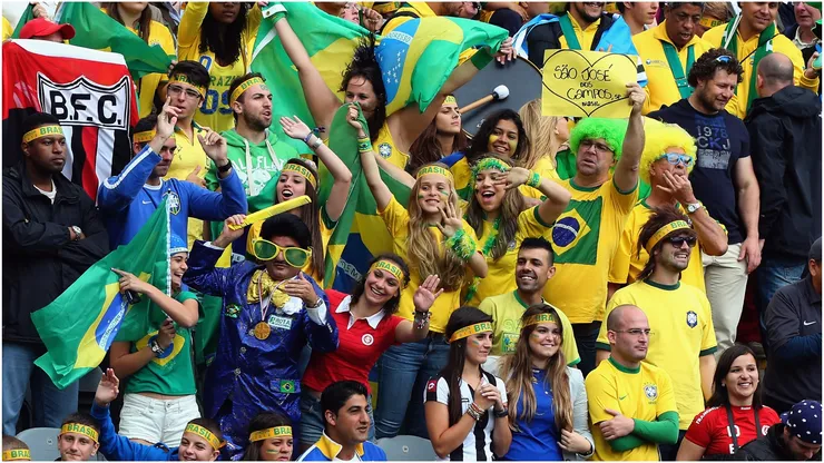 Brazilian fans cheer
