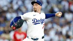 Blake Snell #7 of the Los Angeles Dodgers pitches against the Cincinnati Reds.