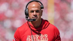 Defensive coordinator Robert Saleh of the San Francisco 49ers looks on.