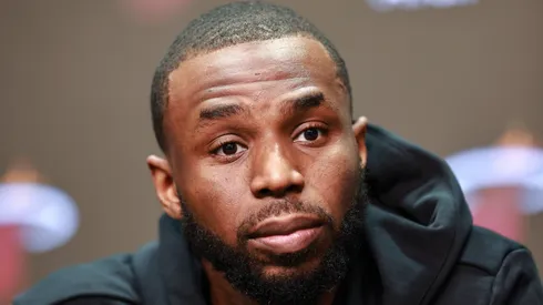 Andrew Wiggins during a press conference.