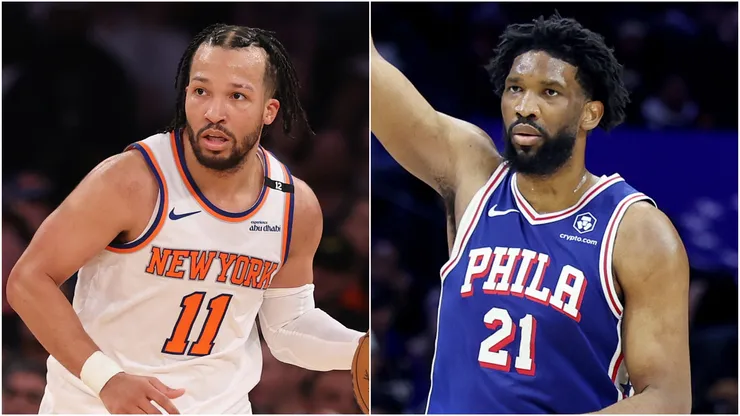 Jalen Brunson of the New York Knicks and Joel Embiid of Philadelphia 76ers.
