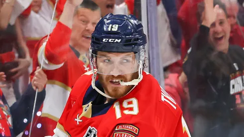 Matthew Tkachuk at Amerant Bank Arena on June 12, 2025 in Sunrise, Florida.