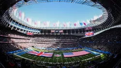 A general view of the stadium during the anthems during the NFL match in 2023.