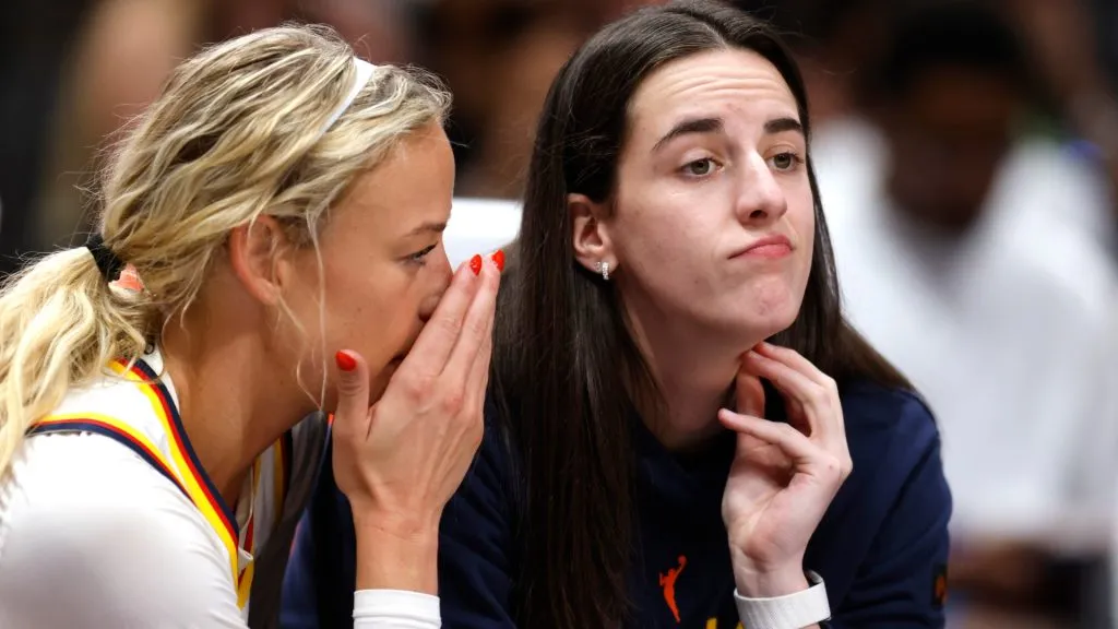 Sophie Cunningham with Caitlin Clark