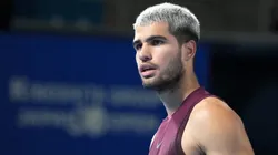 Carlos Alcaraz of Spain looks on during the Tokyo Open.
