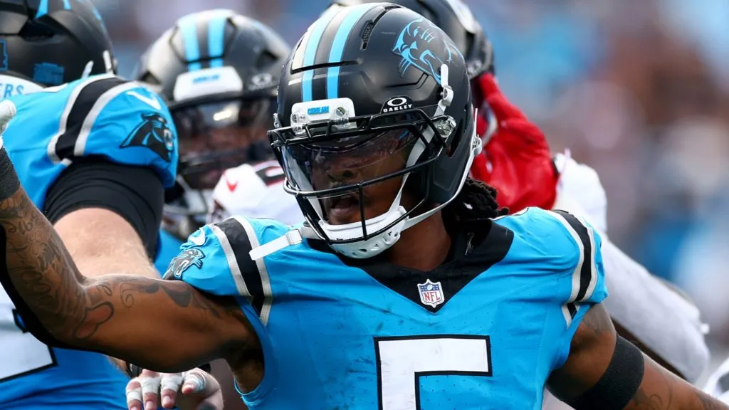 Rico Dowdle #5 of the Carolina Panthers