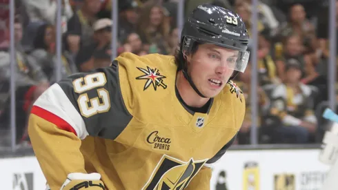 Mitch Marner #93 of the Vegas Golden Knights skates during a preseason game.