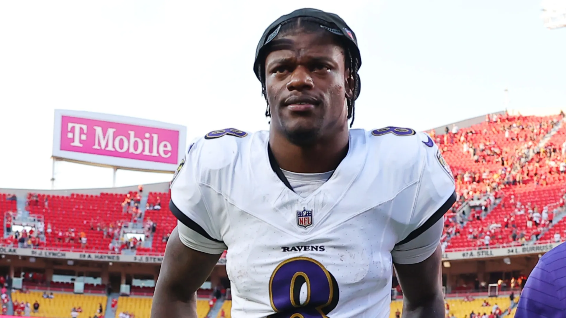 Lamar Jackson #8 of the Baltimore Ravens.