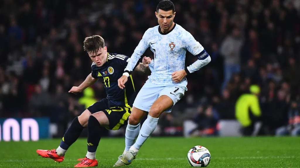Cristiano Ronaldo running with the ball