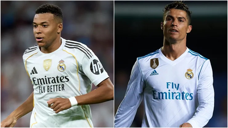 Real Madrid star Kylian Mbappe and Cristiano Ronaldo.
