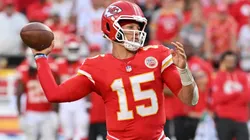 Patrick Mahomes #15 of the Kansas City Chiefs in 2025.