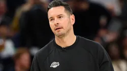 Head coach JJ Redick of the Los Angeles Lakers reacts.
