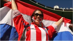 A Paraguay fan with flag