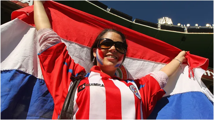 A Paraguay fan with flag