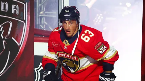 Brad Marchand at Amerant Bank Arena on October 07, 2025 in Sunrise, Florida.