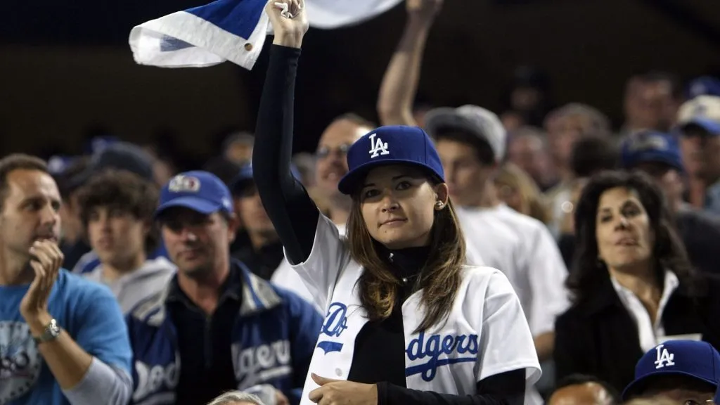 Los Angeles Dodgers fans (Source: Stephen Dunn/Getty Images)