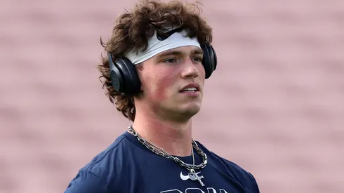 Drew Allar #15 of the Penn State Nittany Lions.