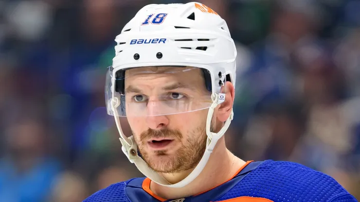 Zach Hyman at Rogers Arena on May 8, 2024 in Vancouver, British Columbia, Canada.
