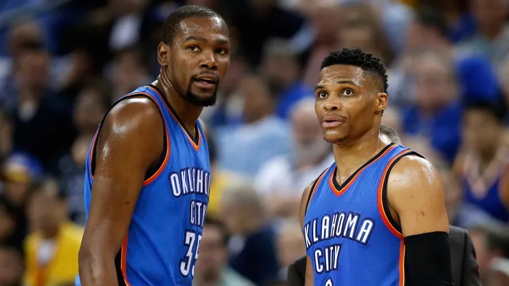 Kevin Durant and Russell Westbrook during their time with OKC.