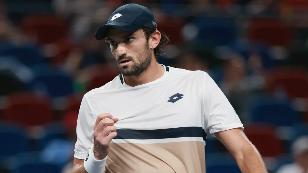 Valentin Vacherot at the Men’s singles Quarterfinal in 2025. (Source: Lintao Zhang/Getty Images)