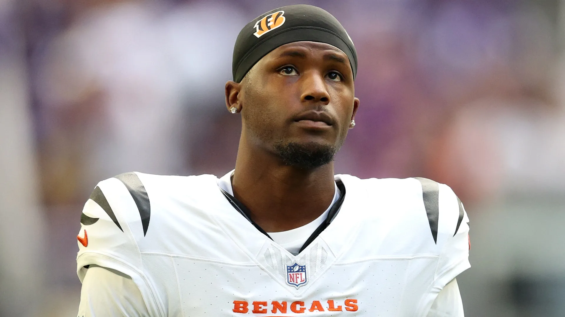 Tee Higgins #5 of the Cincinnati Bengals