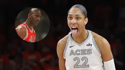 A'Ja Wilson with Michael Jordan.