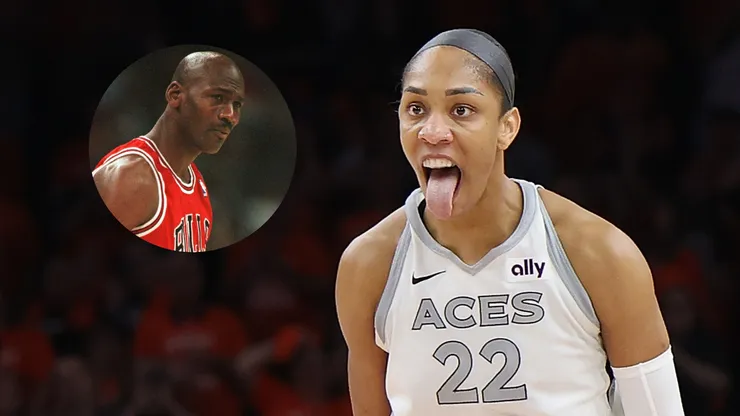 A'Ja Wilson with Michael Jordan.