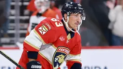 Brad Marchand #63 of the Panthers skates to the bench after scoring against the Flyers.