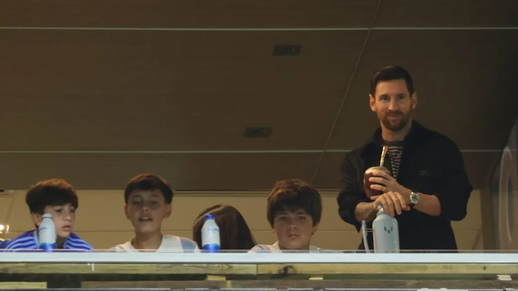 Lionel Messi attends the International Friendly between Argentina and Venezuela at Hard Rock Stadium. (Getty)