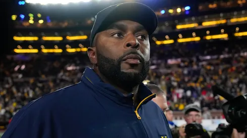 Head coach Sherrone Moore of the Michigan Wolverines.