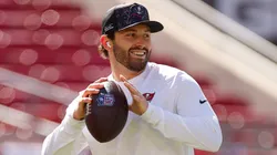Baker Mayfield #6 of the Tampa Bay Buccaneers warms up.