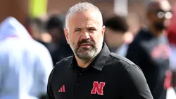 Matt Rhule at SECU Stadium on October 11, 2025 in College Park, Maryland.