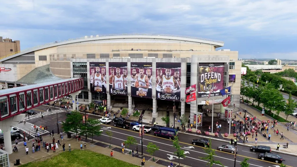 A view of the Rocket Arena before the 2017 NBA Finals.