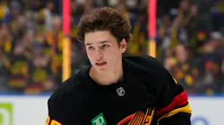 Braeden Cootes at Rogers Arena on October 9, 2025 in Vancouver, Canada.