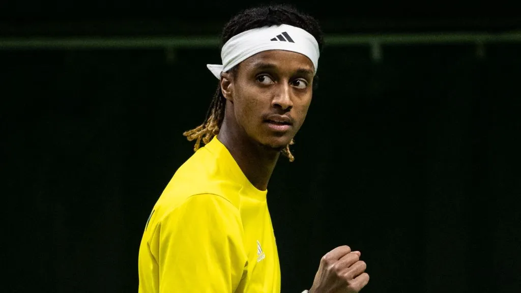 Mikael Ymer after winning a point. (Matthew Stockman/Getty Images)