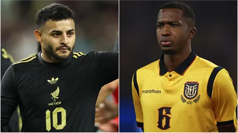 Alexis Vega of Mexico and Willian Pacho of Ecuador.