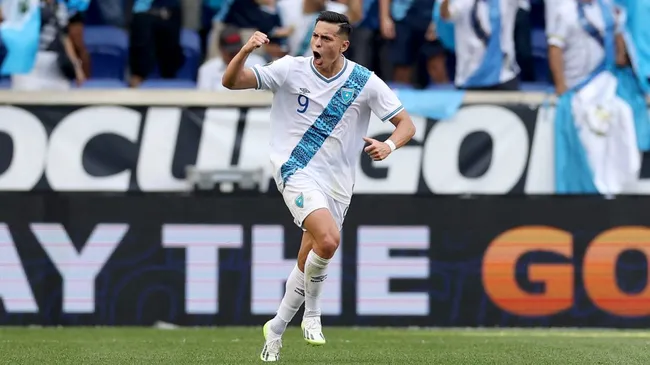 Rubio Rubin of Guatemala celebrates a goal. (Getty Images)