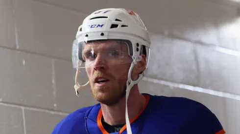 Connor McDavid at Madison Square Garden on October 14, 2025 in New York City.
