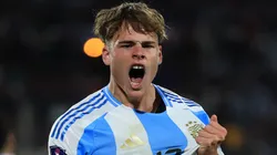 Mateo Silvetti of Argentina celebrates a goal.