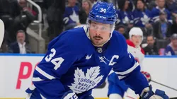 Auston Matthews #34 of the Toronto Maple Leafs skates in an NHL game.